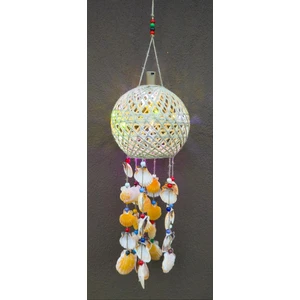 Antioch Artdesign Renkli LED Işıklı Deniz Kabuklu 75 cm Rüzgar Çanı Duvar Bahçe Balkon Süsü Ev Dekor Hediyelik Eşya