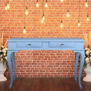 Roys Ahşap 120 cm Çekmeceli Açık Mavi Eskitme Dresuar