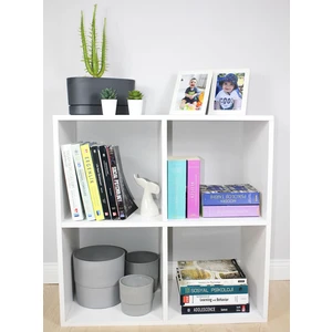 Beyaz 4 Bölmeli Kitaplık - Çocuk Oyuncak Dolabı