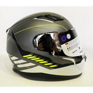 Motosiklet Kaskı Sway Kask Mat White Yellow Sway 816 Aynalı Vizör