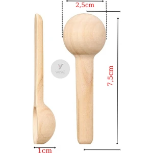 Mini Ahşap Kaşık Baharat Tuz Kaşık Baharat Reçeli Kahve Çeşni Bal Çayları Şeker (2 Adet)