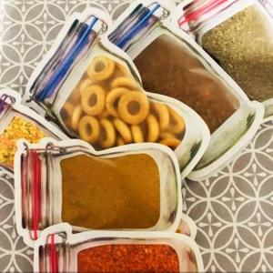 Küçük Boy Kilitli Saklama Poşedi - Kavanoz Görünümlü Kilitli Poşet 3 Adet