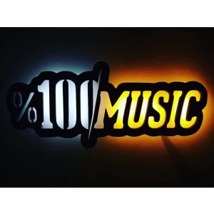 Dekor Hediyelik  Music Ledli Duvar Süsü Mdf Tablo Duvar Aksesuarı Ahşap Tablo