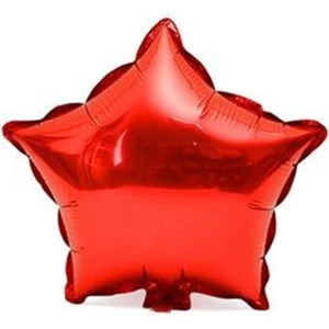 Kırmızı Renk Parlak Yıldız Şekil Folyo Balon 18 Inç 1 Adet