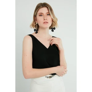 Kadın V Yaka Askılı Bluz