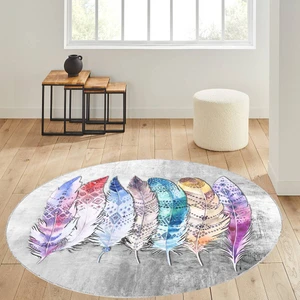 Rovigo Home Dijital Baskı Yıkanabilir Kaymaz Taban Yuvarlak Halı Rvg7087160