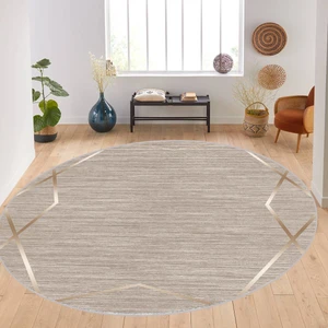 Rovigo Home Dijital Baskı Yıkanabilir Kaymaz Taban Yuvarlak Halı Rvg7113160