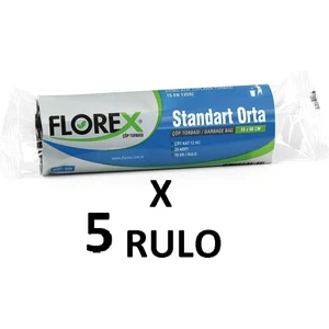 Standart Orta Boy ( 55X60 cm ) Siyah Çöp Poşeti 5 Rulo 20*5=100 Adet