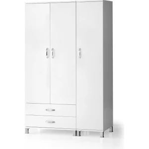 Erezoğulları Mobilya 3 Kapılı 2 Çekmeceli Gardrop Elbise Dolabı 120X46X189CM