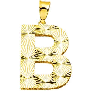 B Harfi 3 Boyutlu Altın Kolye Ucu
