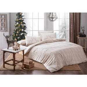 Yılbaşı Özel Çift Kişilik Nevresim Takımı Light Glow Lovelight Bej