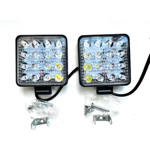 First Oto LED Projektör Off Road Çalışma Sis Lambası 16 Kare Power LED 2 Adet