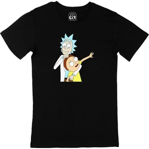 Rick And Morty Tasarımlı Siyah T-Shirt