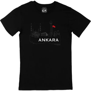 Ankara Çizimli Siyah T-Shirt