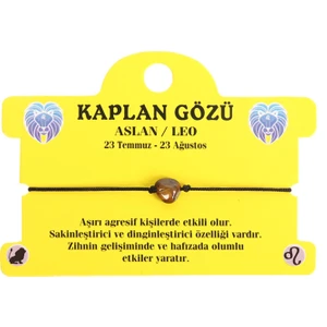 Kaplan Gözü Doğal Taş Aslan Burç Ip Bileklik