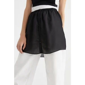 Krep Gömlek Etek - Siyah