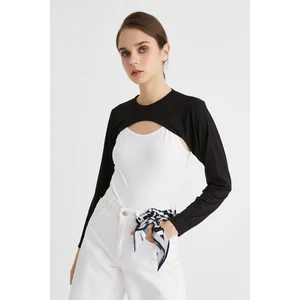 Sıfır Yaka Boyunluklu Kolluk - Siyah