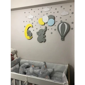 Işıklı Toplar Dükkanı Dekoratif Ahşap Çocuk Odası Ledli Gece Lambası