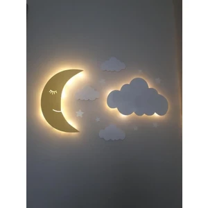Işıklı Toplar Dükkanı Dekoratif Ahşap Çocuk Odası Ledli Gece Lambası