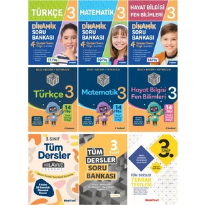 Tudem Yayınları 3. Sınıf 9'lu Set (Dinamik + 3 Boyut + Tüm Dersler Soru B. + Kıla