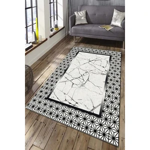 Woolly Halı Gümüş Mermer Desenli Geometrik Halı WL1182