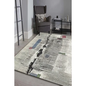 Halı Modern Tuval Desenli Halı Makinada Yıkanabilir Kaymaz Dot Taban - Es1194