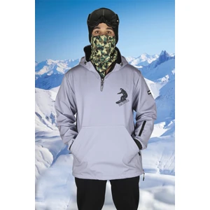 Gri Tasarım Yaka Fermuarlı Snowboard Montu SS7731