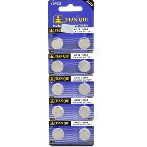 Tianqiu AG12 LR43/386 Alkalin 10'lu Düğme Pil