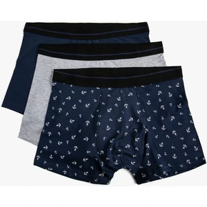 Erkek Pamuklu Basic 3'lü Boxer Seti