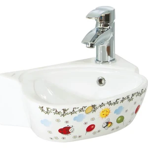 35X30 cm Desenli Çocuk Lavabosu Duvara Monte Lavabo CK035