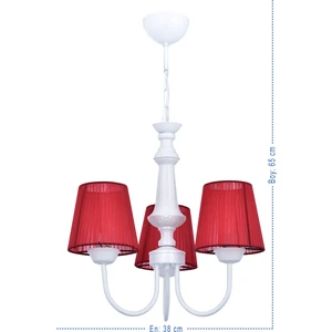 Polat Aydınlatma Rana 3 Lü Çocuk Odası Avize Beyaz (Kırmızı Şapkalı)