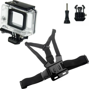 GO200 GoPro Hero 5/6/7 Su Geçirmez Koruyucu ve GP26 Göğüs Kemeri 4 Parça Set