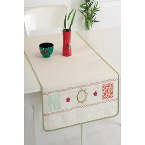 Ödel Home Naturel Biyeli Motifli İşlemeli 50 x 130 cm. Runner