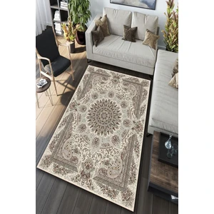 Woolly Halı Antik Göbekli Kahverengi Halı Makinada Yıkanabilir Kaymaz Dot Taban WL1196