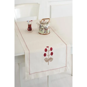 Ödel Home Naturel Buldan Keteni Çiçek Işlemeli 50 x 130 Cm. Runner