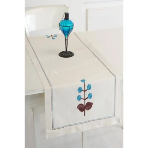 Ödel Home Naturel Buldan Keteni Çiçek İşlemeli 50 x 130 cm Runner