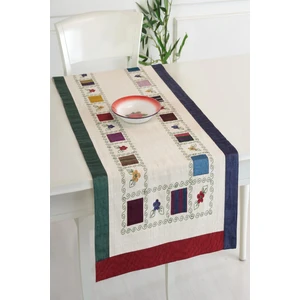 Ödel Home Bordürlü Meydaniye Yamalı ve İşlemeli 50 x 130 cm Runner