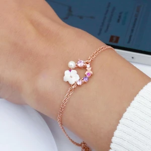 Mia Vento Italyan Tasarım Soft Çiçekler Flowers Gümüş Bileklik