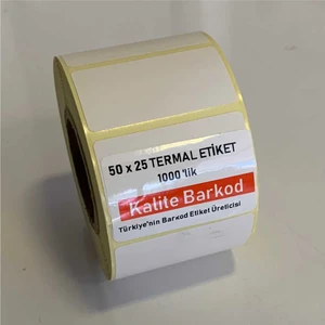 Kalite Barkod 50X25 Termal Barkod Etiketi 15 Rulo