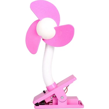 YKD Store Taşınabilir Bebek Fan 360 Derece Klip Mini Fan (Pink Eva)(Yurt