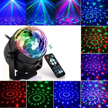 Rshower LED Sahne Ses Aktif Dönen Disko Işık Renkli 3 W Rgb Lazer Projektör Işık Dj Parti Işık Ev