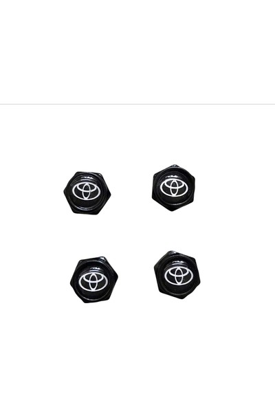 Cms Toyota Siyah Sibop Kapağı - Toyota Lüks Sibop Kapağı - Toyota - 4 Adet