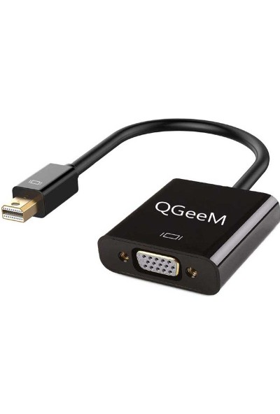 Qgeem QG-HD17 Mini Display Port To VGA Dönüştürücü Renk Siyah