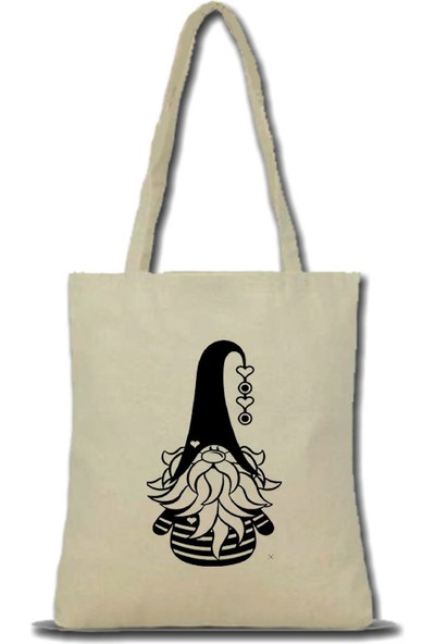 Arakne Yeniyıl Gnome Desenli Tote Bag