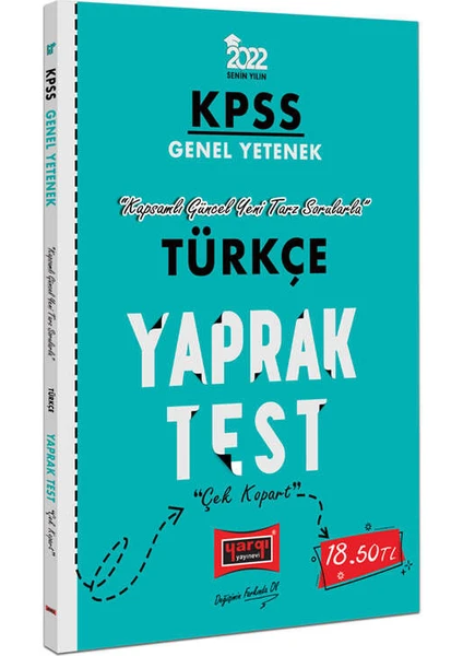 Yargı Yayınevi KPSS 2022 Lisans Genel Yetenek Türkçe Yaprak Test