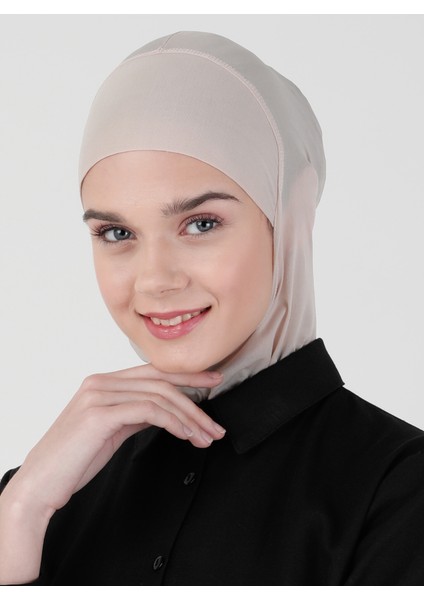 Nefes Alan Kumaş Boyunlu Bone - 10 Açık Vizon - Ecardin