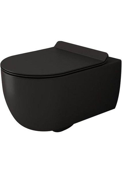 Bocchi V-tondo Asma Klozet Rimless Mat Siyah Kapak Hariçtir 1416-004-0128