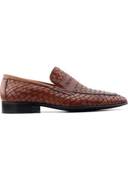 Fosco 2090 Erkek Klasik Ayakkabı-Taba Örgülü