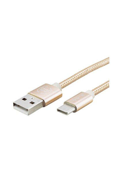 Type-C Örgü Metal Uç - 1m 3.0 A CL82 Şarj ve Data Kablosu
