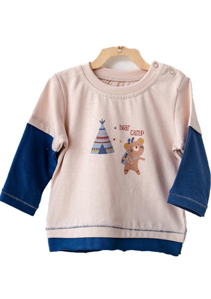 Bear Camp Erkek Bebek Mavi Tshirt AC21081